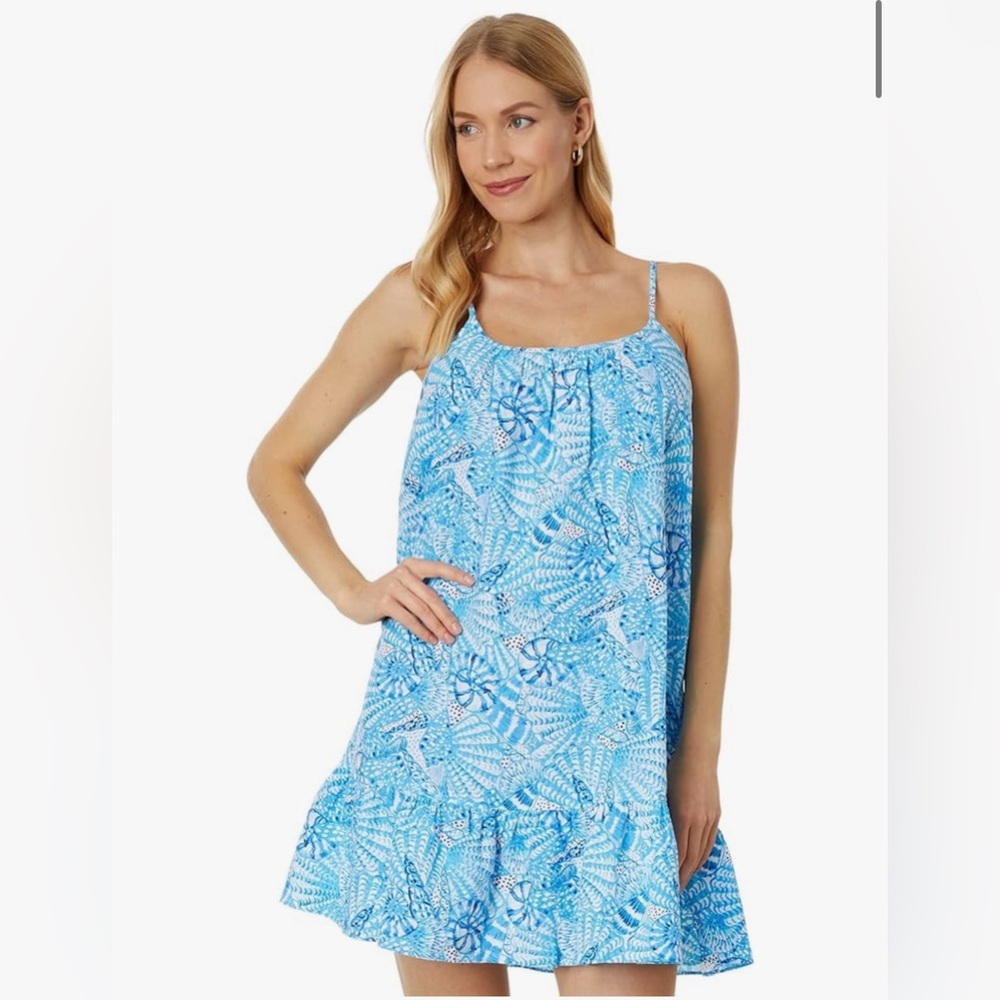 Lilly Pulitzer Blue Shell Jayden Linen Dress